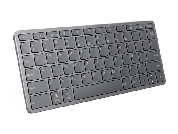 Lenovo KB331U - Tastatur - muletienhet - trådløs - USB-C, Bluetooth - QWERTY - US International - lunagrå
