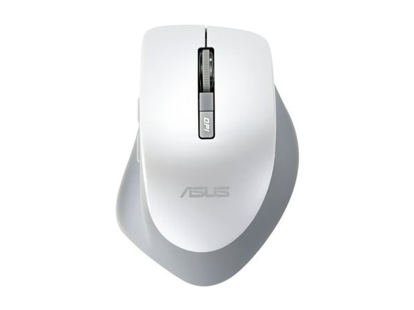 ASUS WT425 - Mus - optisk - 6 knapper - trådløs - USB trådløs mottaker - glanshvit