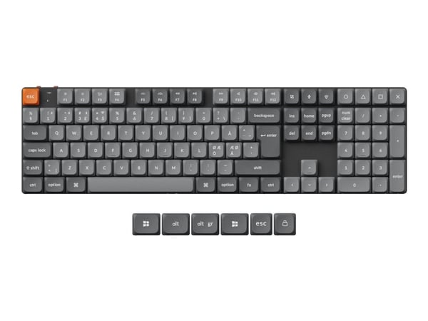 Keychron K5 MAX - Tastatur - QMK , custom, mechanical, ISO layout collection - 100% - bakgrunnsbelyst - trådløs - 2.4 GHz, Bluetooth 5.1, USB-C - Q...