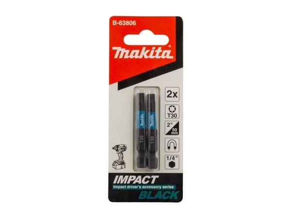 Makita Impact Black - Impact screwdriver bit - 2 deler - torx - T30 - heksagonal - lengde: 50 mm