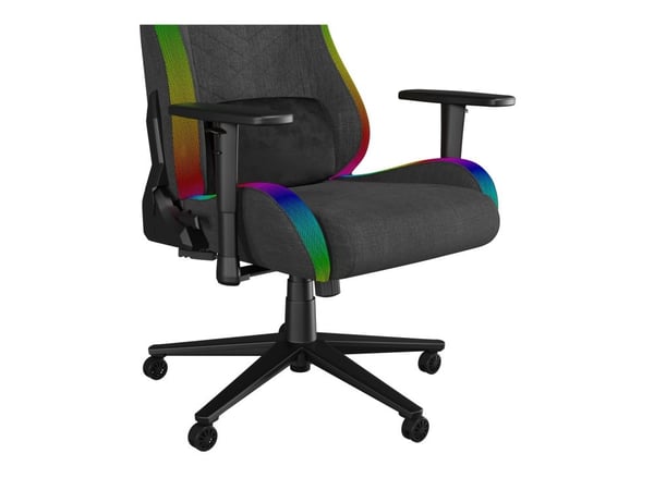 Genesis Trit 660 RGB - Spillestol - ergonomisk - liggestol - armlener - T-formet - tipping - roterende - stoff - svart, grå