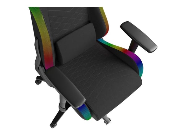 Genesis Trit 660 RGB - Spillestol - ergonomisk - liggestol - armlener - T-formet - tipping - roterende - stoff - svart