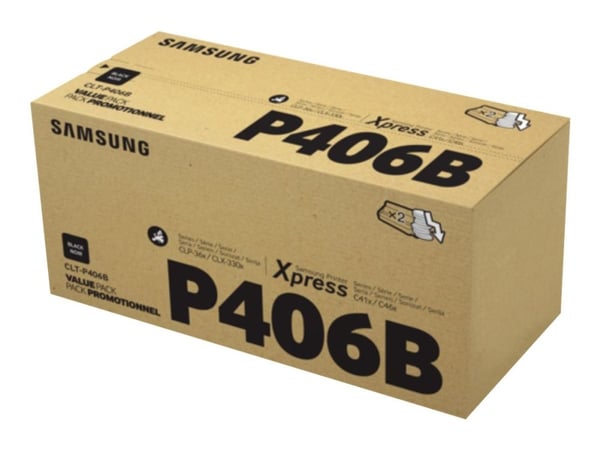 HP CLT-P406B - 2-pack - svart - original - tonerkassett (SU374A) - för Samsung CLX-3300, 3302, 3303, 3304, 3305, 3306, 3307, SCX-3300, 3301, 3305, ...