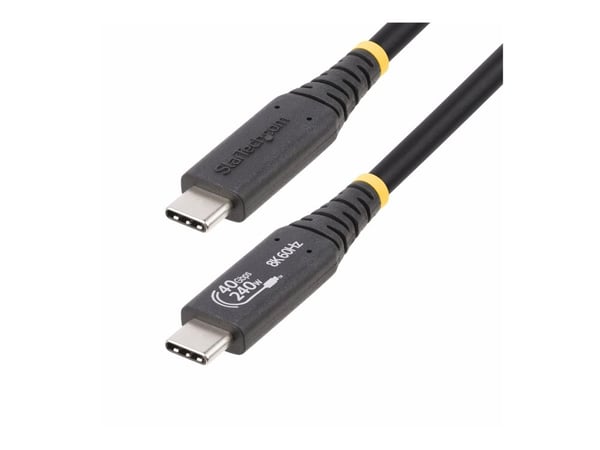 StarTech 50cm (1.6ft) USB4 Cable, USB-IF Certified USB-C Cord 40Gbps - USB-kabel - USB-C (hann) til USB-C (hann) - USB4 / Thunderbolt 3 / Thunderbo...