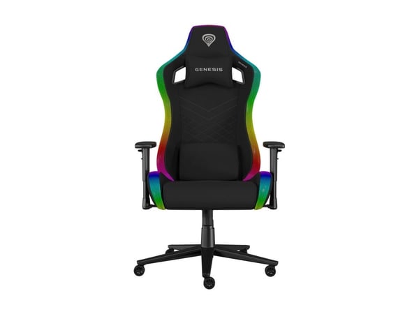 Genesis Trit 660 RGB - Spillestol - ergonomisk - liggestol - armlener - T-formet - tipping - roterende - stoff - svart