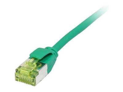 Liitäntäkaapeli RJ45 CAT6A 500Mhz 2m vihreä UFTP slimline pyöreä d38mm TPELSZHSuperflex AWG32 CAT7 raakakaapelilla Synergy 21