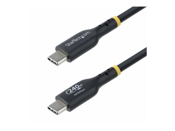 StarTech 3m USB C Charging Cable, USB-IF Certified USB-C Cable, 240W - USB-kabel - USB-C (hann) til USB-C (hann) - USB 2.0 - 48 V - 5 A - 3 m - hal...