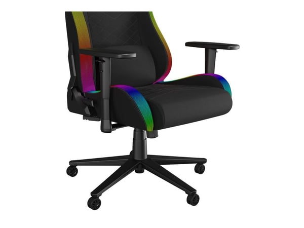 Genesis Trit 660 RGB - Spillestol - ergonomisk - liggestol - armlener - T-formet - tipping - roterende - stoff - svart