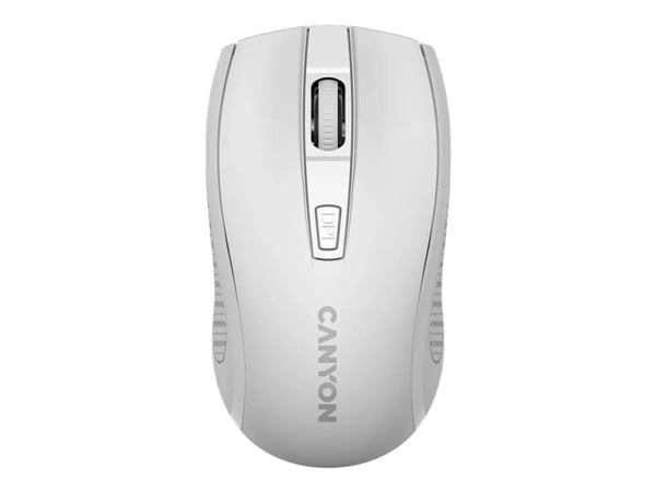 Canyon MW-7 - Mus - optisk - 4 knappar - trådlös - 2.4 GHz - trådlös USB-mottagare - vit - detaljhandel