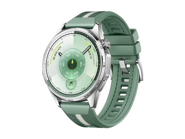 Huawei Watch GT 6 - 46 mm - rostfritt stål - smart klocka med rem - composite woven - grön - handledsstorlek: 140-210 mm - display 1.47" - Bluetoot...