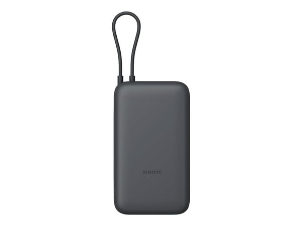 Xiaomi PB2020MI - Powerbank - integrerad kabel - 20000 mAh - 74 Wh - 22,5 Watt - 3 A - Snabbladdning - 3 utgångskontakter (24 pin USB-C, USB) - mör...