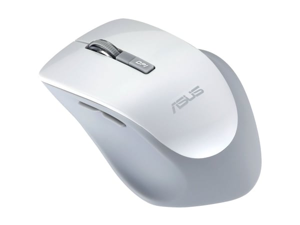 ASUS WT425 - Mus - optisk - 6 knapper - trådløs - USB trådløs mottaker - glanshvit