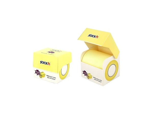 Self-adhesive notes 50mmx10m on roll yellow pastel