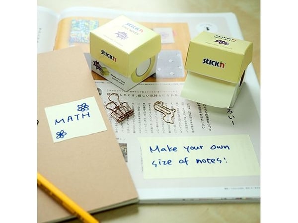 Self-adhesive notes 50mmx10m on roll yellow pastel