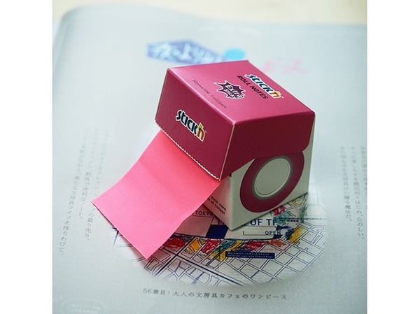 Self-adhesive notes 50mmx10m on roll pink neon
