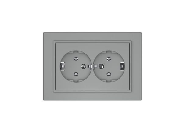 Vilma Socket 2-Place grå Rp16-021 Qr1000