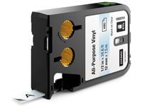 DYMO XTL All-Purpose - Vinyl - permanent klæbemiddel - sort på hvid - Rulle (1,2 cm x 7 m) 1 kassette(r) tape
