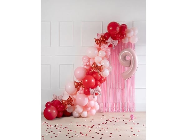 PartyDeco FB269-081PJ, Lekeballong, Folie, Rosa, Monokromatisk, Universal, Sløyfe (form)
