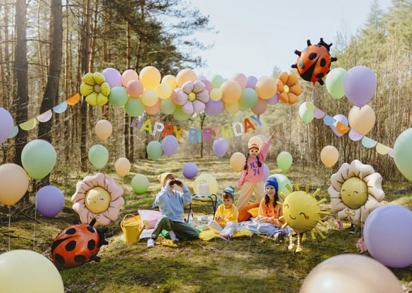 PartyDeco FBZ4, Lekeballong, Folie, Flerfarget, Monokromatisk, Universal, Blomst (form)
