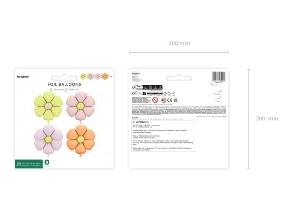 PartyDeco FBZ4, Lekeballong, Folie, Flerfarget, Monokromatisk, Universal, Blomst (form)
