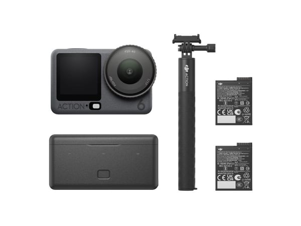 DJI Osmo Action 6 - Adventure Combo - aktionkamera - 4 K / 120 fps - blixt 50 GB - Wi-Fi, Bluetooth - undervatten upp till 20 m - svart