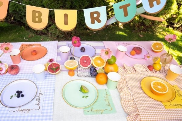 PartyDeco TPP91, Plate, Rund, Papir, Flerfarget, Monokromatisk, 6 stykker