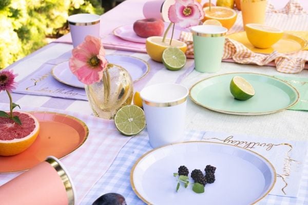 PartyDeco TPP91, Plate, Rund, Papir, Flerfarget, Monokromatisk, 6 stykker