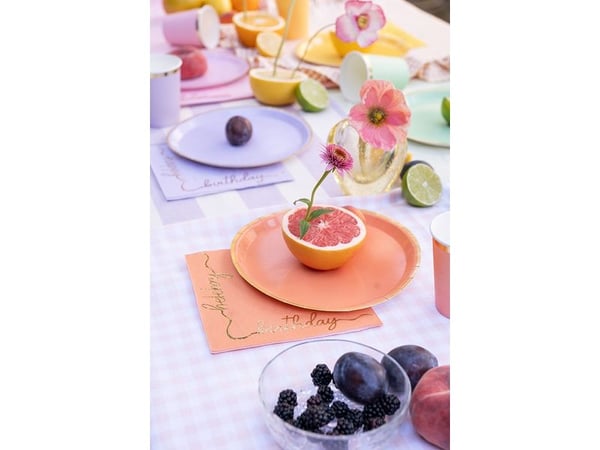 PartyDeco TPP91, Plate, Rund, Papir, Flerfarget, Monokromatisk, 6 stykker