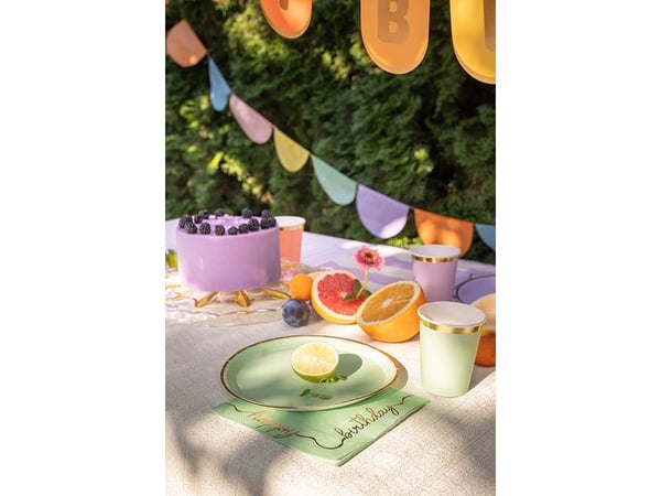 PartyDeco TPP91, Plate, Rund, Papir, Flerfarget, Monokromatisk, 6 stykker