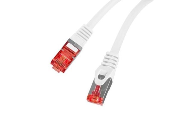 Lanberg - Koblingskabel - RJ-45 (hann) til RJ-45 (hann) - 5.7 mm - S/FTP - CAT 6 - halogenfri, uten hindringer - hvit