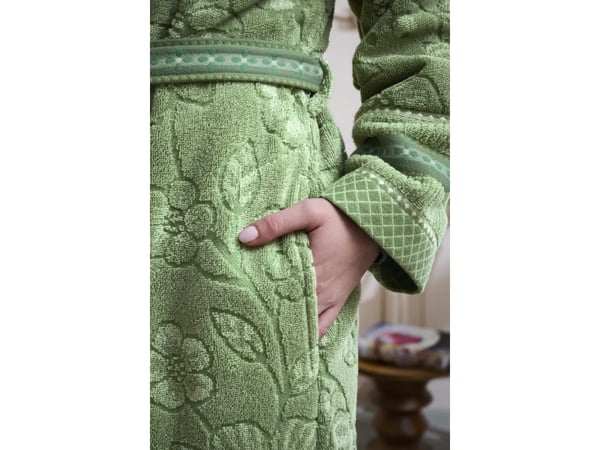 PIP Studio PIP Jasmin Jacquard Bathrobe Green XXL