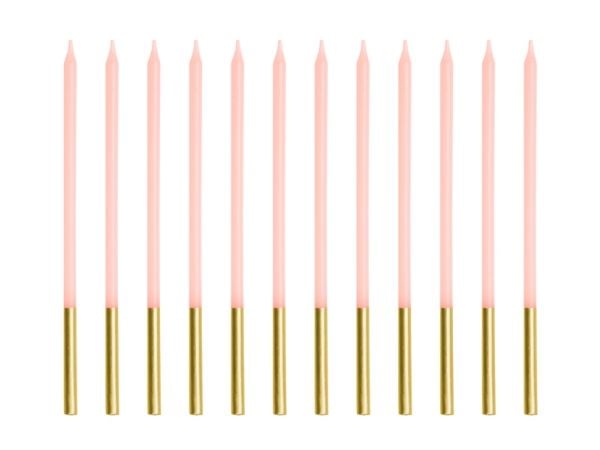 PartyDeco SCD-4-081, Stearinlys, Rosa, 12 stykker