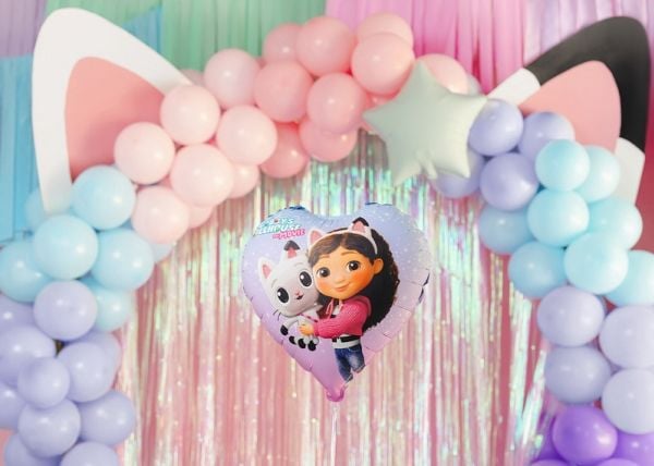 PartyDeco FB316, Lekeballong, Folie, Flerfarget, Bilde, Hjerte (form), Jente