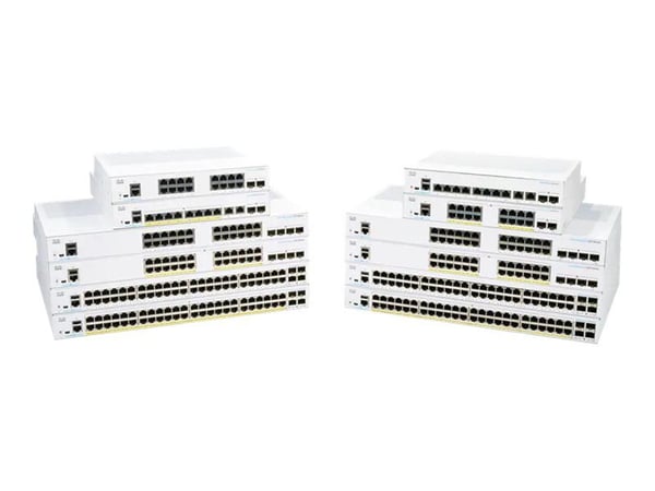 Cisco Business 350 Series CBS350-24T-4X - Switch - L3 - Styrt - 24 x 10/100/1000 + 4 x 10 Gigabit SFP+ - rackmonterbar - gjenfabrikert