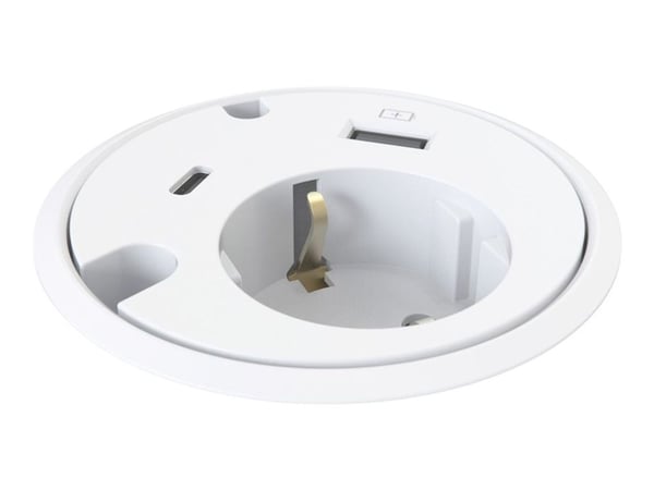 Powerdot, 1 power 1 USB-A charger 1 USB-C port 2 grommet, w