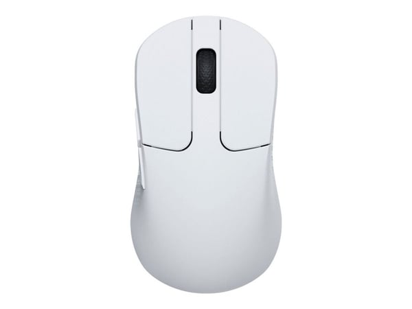 Keychron M3 Mini - Mus - ergonomisk - optisk - 5 knappar - trådlös, kabelansluten - 2.4 GHz, Bluetooth 5.3, USB-C - vit