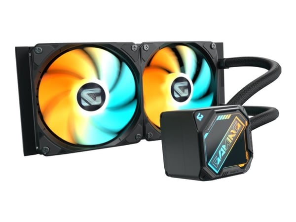 GIGABYTE GAMING 240 - Kylsystem med vätska till processorn - (för: LGA115x Socket, LGA1200, LGA1700, LGA1851, AM4, AM5) - koppar - 120 mm - svart