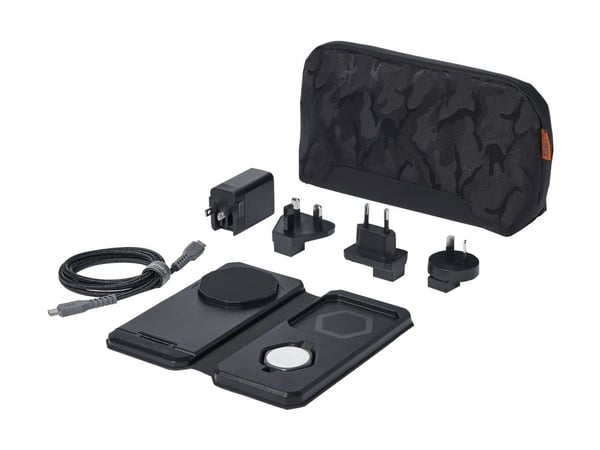 UAG SRGE 3-in-1 - Trådløst ladestativ - with case + AC-strømadapter - 15 watt - svart, grå
