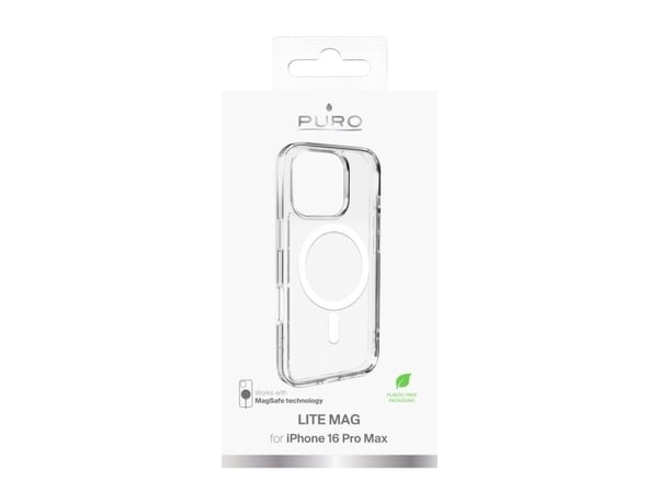 Puro Lite Mag MagSafe silikondeksel til iPhone 16 Pro Max - gjennomsiktig