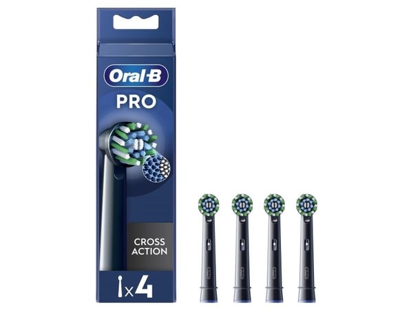 Oral-B utskiftbare børstehoder EB50BRX-4 Cross Action – for voksne – 4 stk – svart