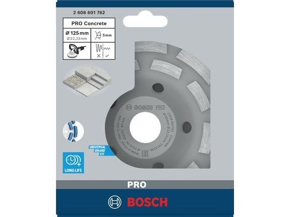 Bosch 2 608 601 762, Slipeskive, Flatt senter, Betong, Bosch, 2,22 cm, 12,5 cm