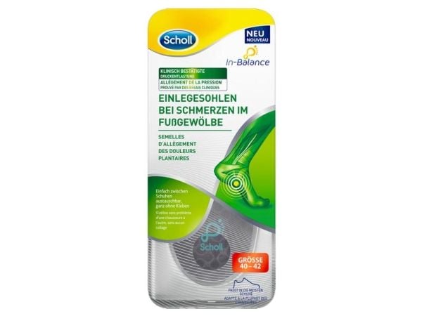 Scholl 3160543, Unisex, Voksen, Ortotisk innleggssåle, Sort, 40-42, 2 stykker