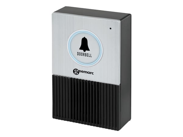 Geemarc Telecom Doorbell 595 U.L.E, Sort, Sølv, CE, UKCA, Trådløs, 50 m, IP44, Batteri