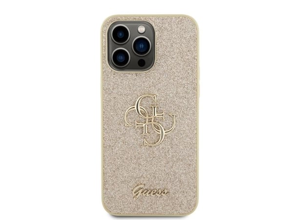Originalt frontpaneldeksel GUESS GUHCP15XHG4SGD for iPhone 15 PRO MAX (fast glitter Big 4G / Gull)