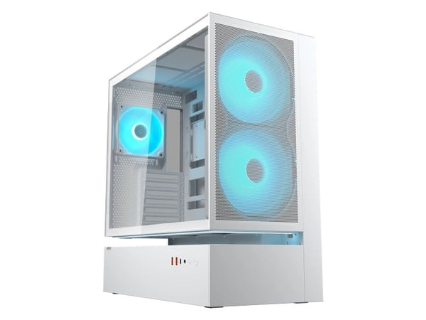 COUGAR CGR-2DA4W-M, Midi Tower, PC, Hvit, ATX, CEB, Micro ATX, Mini-ITX, Glass, Stål, Spilling