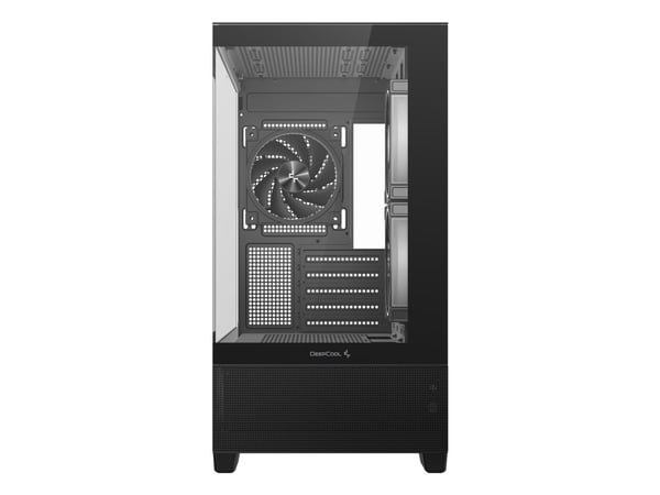 DeepCool CG380 3F - Micro-ATX - micro ATX - sidepanel med vindu (herdet glass) - ingen strømforsyning (ATX) - svart - USB/lyd