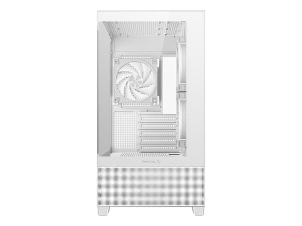 DeepCool CG380 3F WH - Micro-ATX - micro ATX - sidepanel med vindu (herdet glass) - ingen strømforsyning (ATX) - hvit - USB/lyd