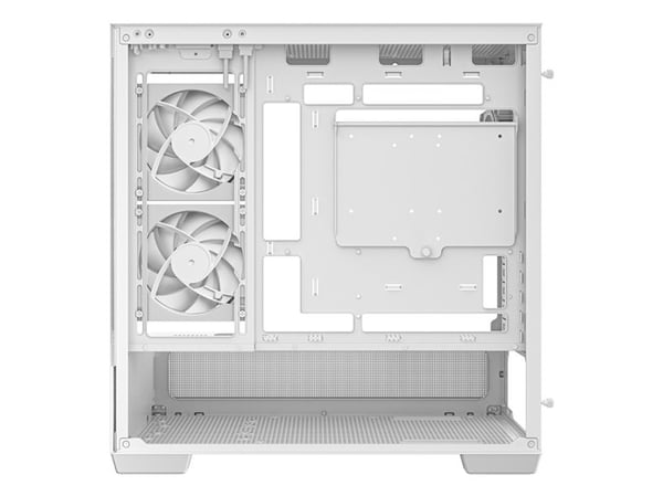 DeepCool CG380 3F WH - Micro-ATX - micro ATX - sidepanel med vindu (herdet glass) - ingen strømforsyning (ATX) - hvit - USB/lyd