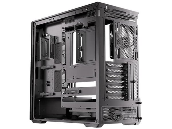 Antec Flux Rear - Mid tower - ATX - sidepanel med vindu (herdet glass) - ingen strømforsyning - USB/lyd