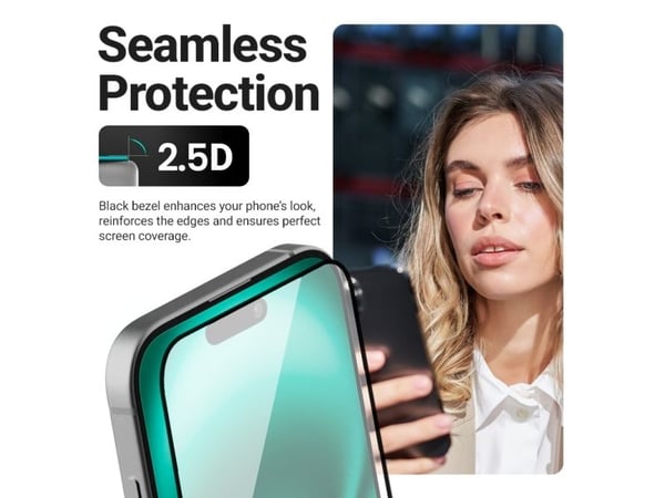 Crong 3D Armour Glass - Herdet glass for iPhone 17 Pro + monteringsramme